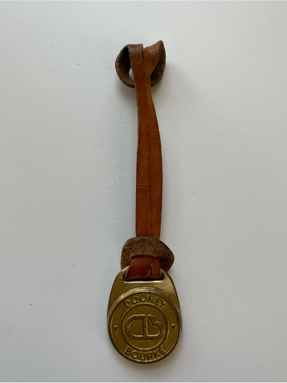 Dooney & Bourke 1980's Brass DB Hang Tag Fob Only Bag Charm